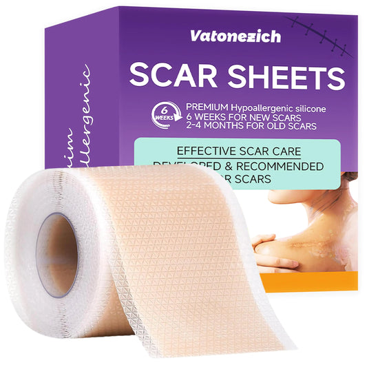 Pimple Care™ Medical-Grade Silicone Scar Sheets – Advanced Scar Tape for Surgical, C-Section & Keloid Scar Removal (1.6" x 120")