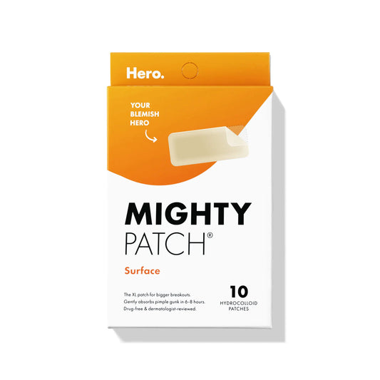 Mighty Patch Surface Hydrocolloid Spot Patch for Body Cheek Forehead and Chin Vegan-friendly (10 Count)